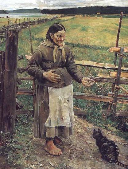 Akseli Gallen-Kallela Old Woman With a Cat